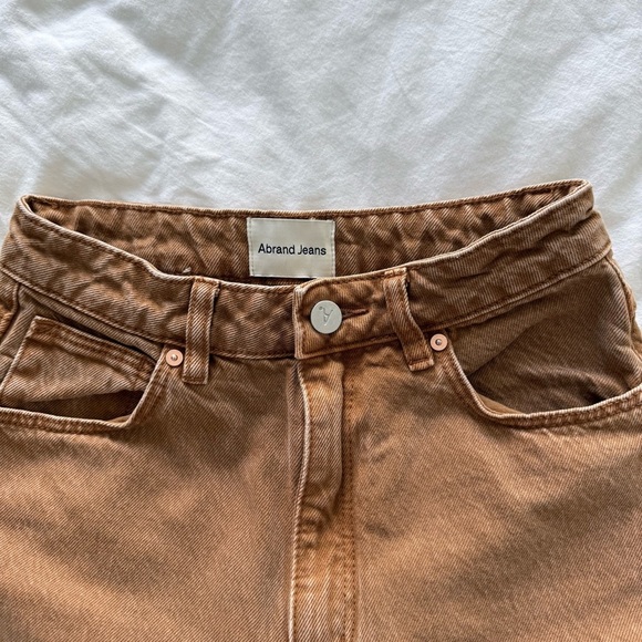 Abrand Carrie Jeans Camel Brown | Women’s Size 24 AU6 High Waist Straight Leg - Picture 3 of 17